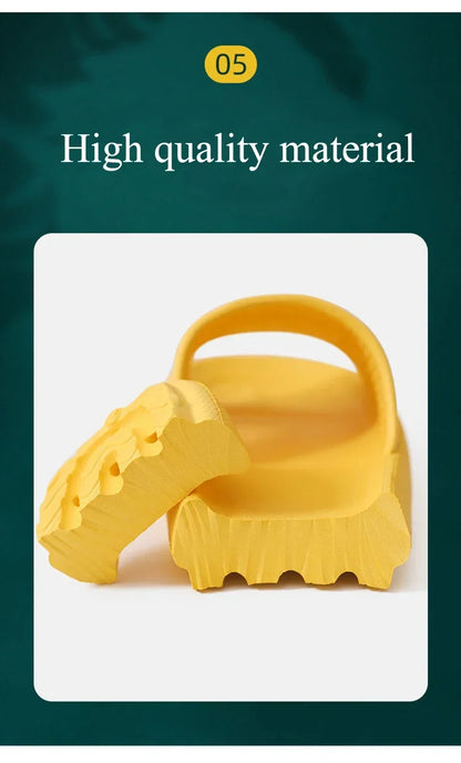EVA Thick Sole 4cm Bathroom Slippers Cloud-Like Comfort Home Use Couple Height Increasing Indoor Solid Color Summer Sandals