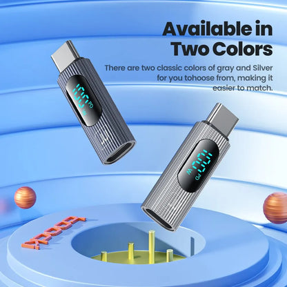 Toocki 2 Pack OTG Adapter 100W Digital Display USB Type C Male to Type C Female OTG Adapter PD Fast Charging Convertor For Redmi