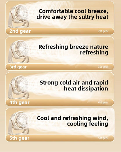  Portable Electric Fan 3600mAh Wireless Air Circulator Fan Cordless Desktop Wall Ceiling Air Cooling Cooler Quiet Ventilator