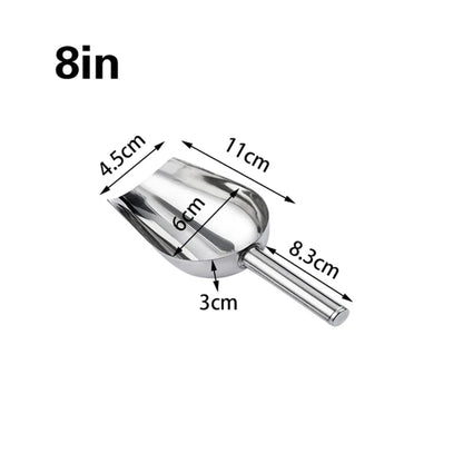High-Quality Stainless Steel Ice Scoop Food Flour Sugar Scoop Popcorn Coffee Beans Tools Ice Scooper Shovel