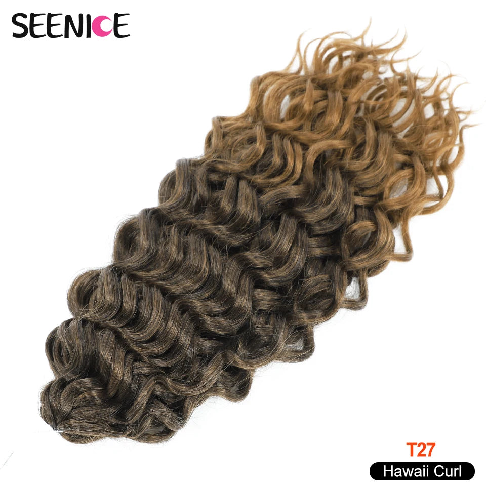 18 24“Synthetic Deep Wavy Twist Crochet Hair Afro Curls Water Wave Crochet Braids Ombre Brown Braiding Hair Extensions For Women