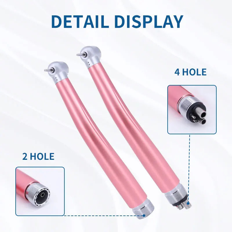 Dental Handpiece Pink Water Spray 2 4 Hole High Rotation Pen Push Button Hand Piece Ceramic Bearing Dentistry Air Turbine