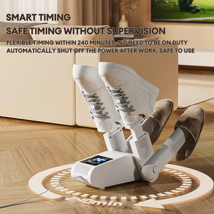 Shoe Dryer Portable Electric Shoe and Boot Dryer 180° Folding Design Smart Display for Shoes Gloves Hats Socks Ski Boots