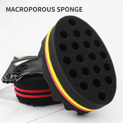 5pcs Oval Double-Side Magic Twist Hair Brush Sponge,Sponge Brush for Natural,afro Coil Wave Dread Sponge Brushes