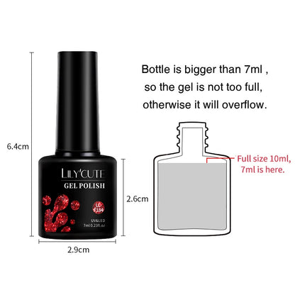 LILYCUTE 7ml White Color Gel Nail Polish Semi Permanent UV Gel Polish Gorgeous Full Coverage Soak Off UV LED Nail Gel Varnishes