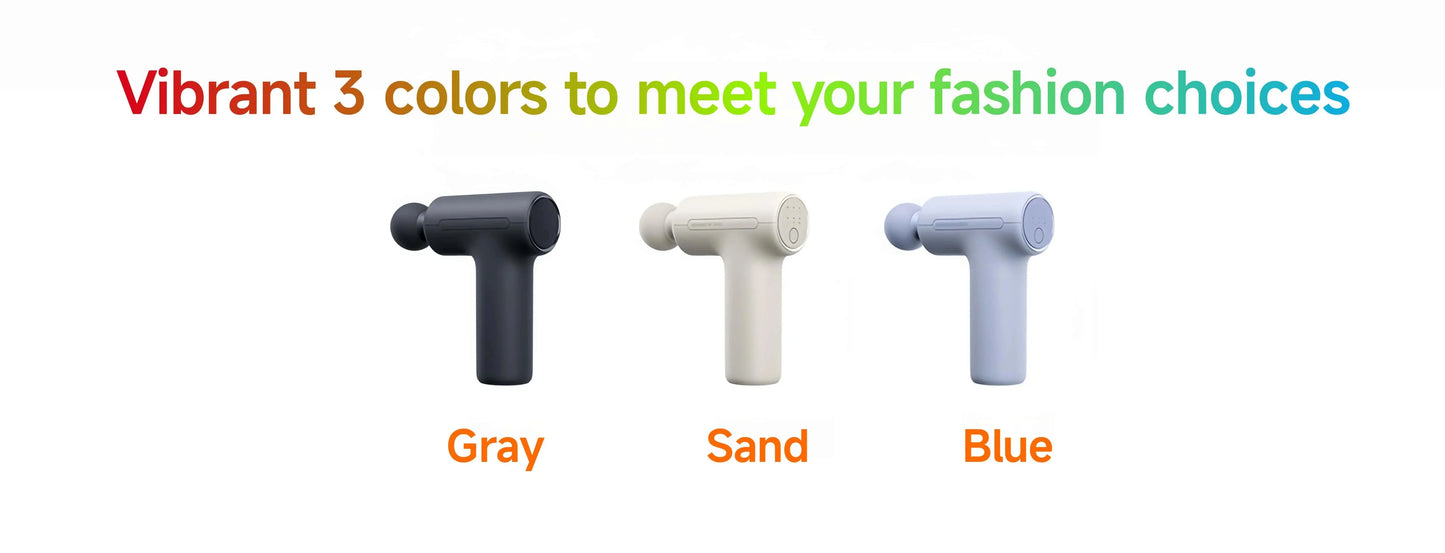 New Mijia Mini Fascia Gun 3 Portable Muscle Massage Gun Thrust Brushless Silent Motor 3 Massager Heads Relax Body Type-C CN