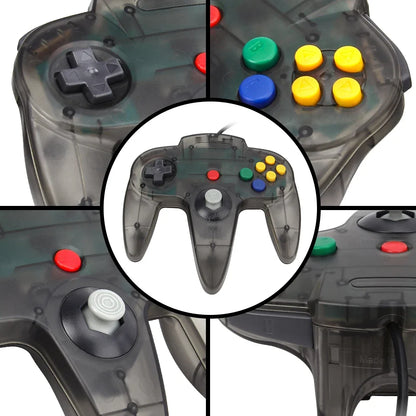 2PCS/Pair For N64 Controller Classic Wired Remote Control Gamepad Gaming Joystick Retro Video Game Joypad for N64 Console Access