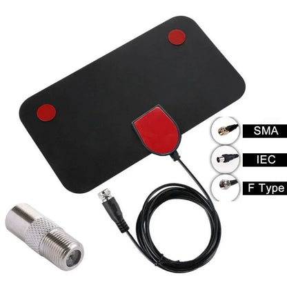 Indoor Outdoor Ultra HD Digital TV Antenna with VHF UHF Amplifier 200 Miles Range Quick Response Aerial Set for Amplified DAB
