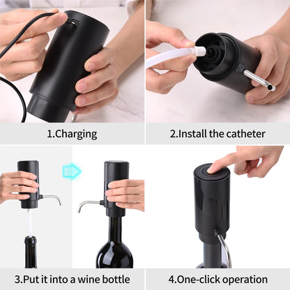 Rechargeable Electric Wine Aerator Dispenser One-touch Automatic Wine Decanter Intelligent Electric Wine Pourer