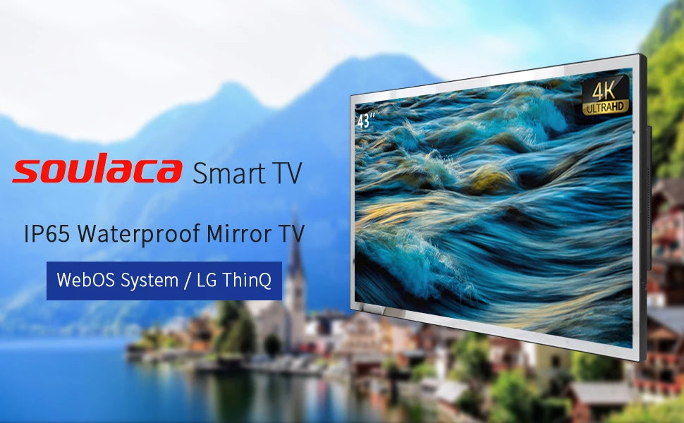 42 inches Smart webOS Mirror Bathroom Waterproof LED TV for SPA Hotel Salon in Wall Vanishing Voice Control WiFi Bluetooth