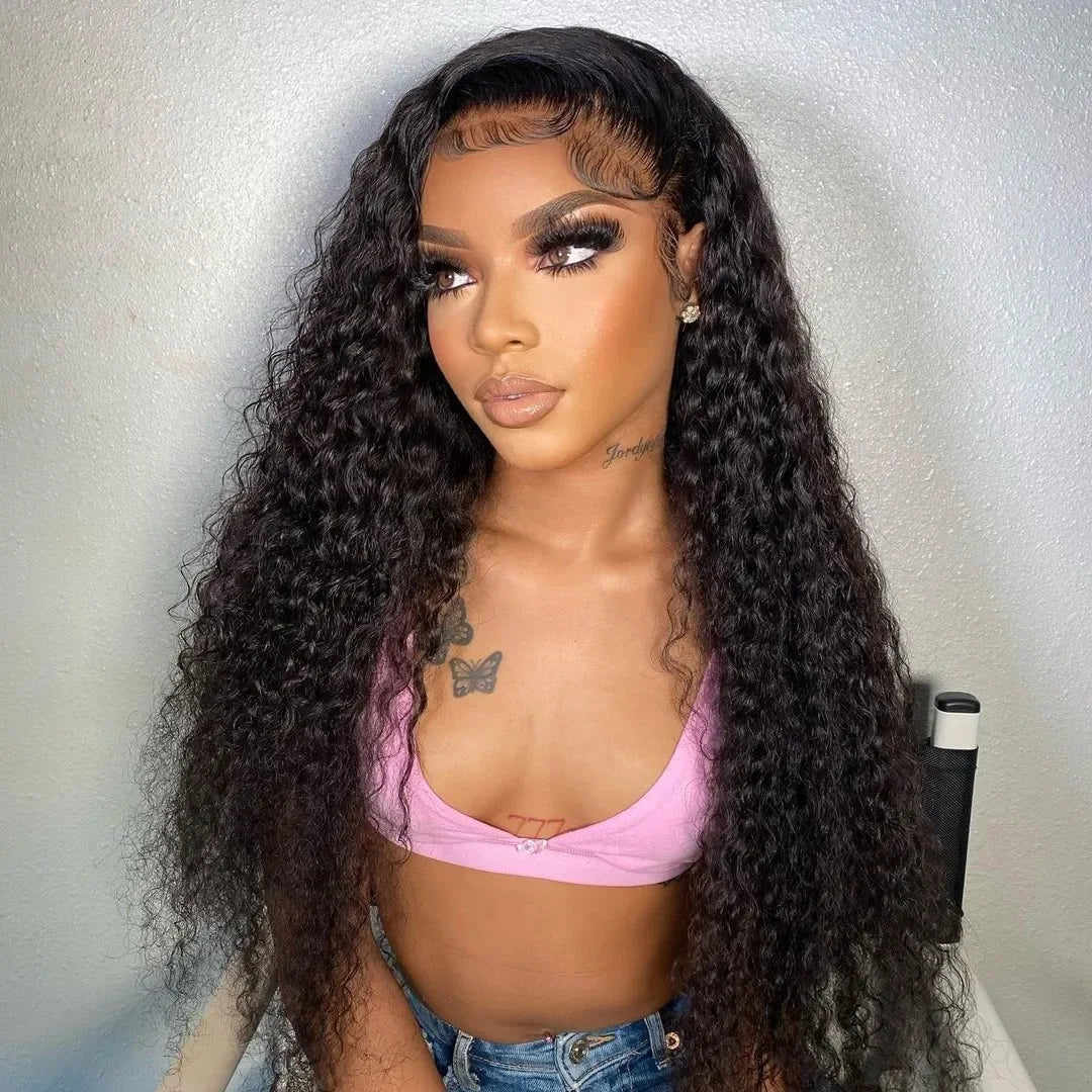 40 46 Inch 13x4 13x6 HD Deep Wave Lace Frontal Wig Brazilian Loose Water Curly Lace Front Human Hair Wigs For Women 300% Density