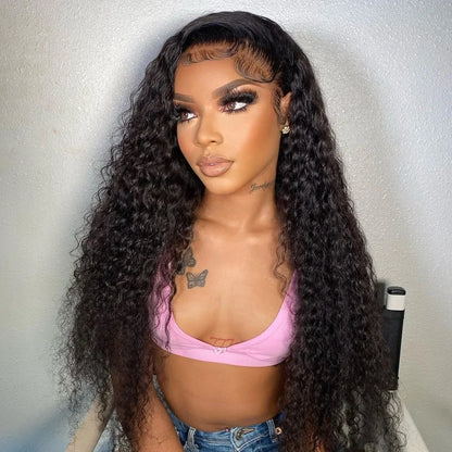 40 46 Inch 13x4 13x6 HD Deep Wave Lace Frontal Wig Brazilian Loose Water Curly Lace Front Human Hair Wigs For Women 300% Density