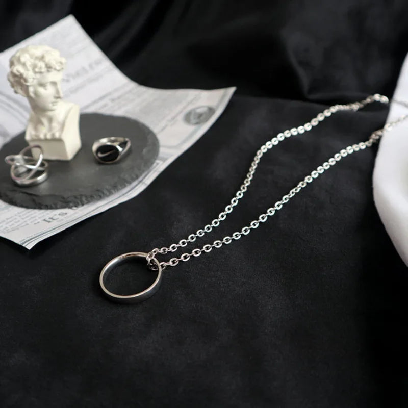 Necklace for Women 2021 New Trend Sweater Chain Neck Long Chains Ring Choker Necklace Aesthetic Jewelry Party Gift Wholesale