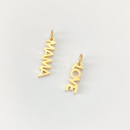 eManco  MAMA LOVE  Pendant  Stainless Steel Letter Hang Ornament For DIY Mother's Day Nacklace Earrings Jewelry Making