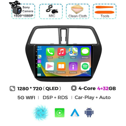 For Suzuki SX4 S-Cross 2014 2015 2016 2017 Android 15 Car Radio Multimedia Player Stereo GPS WIFI+4G wireless Carplay Auto video