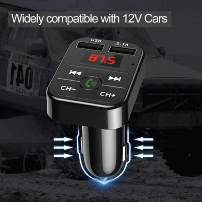 XIKCU LED MP3 Bluetooth FM Audio Receiver Hands-Free Bluetooth 5.0 Transmitter 2.1A 3.1A QC3.0 Type C Dual USB Car kit Charger