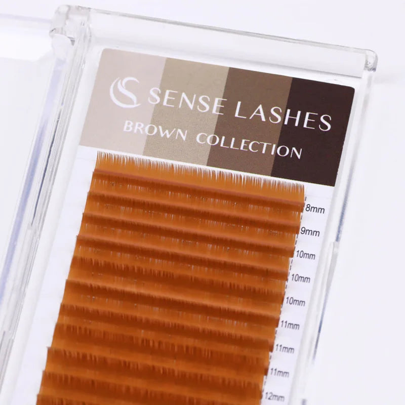SENSE LASHES Colorful Individual Lashes 0.03/0.05/0.07 Mix 8-15mm Matte Brown Lashes Faux Cils extensiones de pestañas