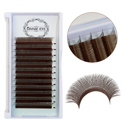 5W Eyelash Extensions YY 7mm Lash Brown Color 4DW Brazilian Premade Lash Fans Individual Cluster DIY 3D W Shape Lash Dolly Eye