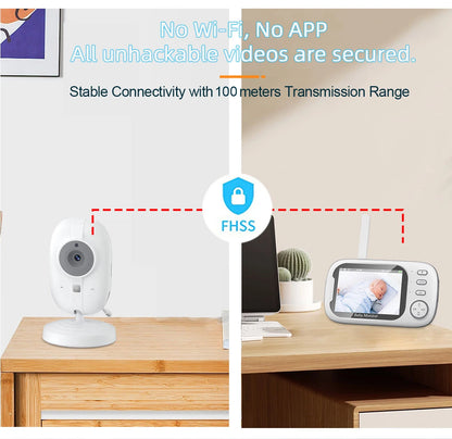 Cdycam New 3.5 inch Wireless Video Baby Monitor Night Vision Temperature Monitoring 2 Way Audio Talk Baby Nanny Security Camera