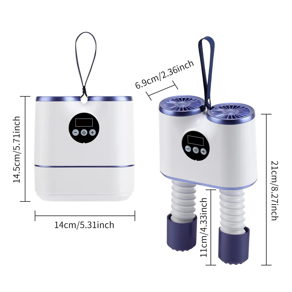 Portable Shoe Dryer with Fan Hot Air Heater Moisture Odor Home Smart Ski Boot Shoes Gloves Socks Fast Drying Machine with Timer