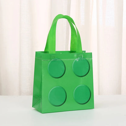 New 6/12pcs Building Block Tote Bags Non-Woven Fabric Party Favor Bags For Birthday Graduation Easter Father's Day Mother's Day