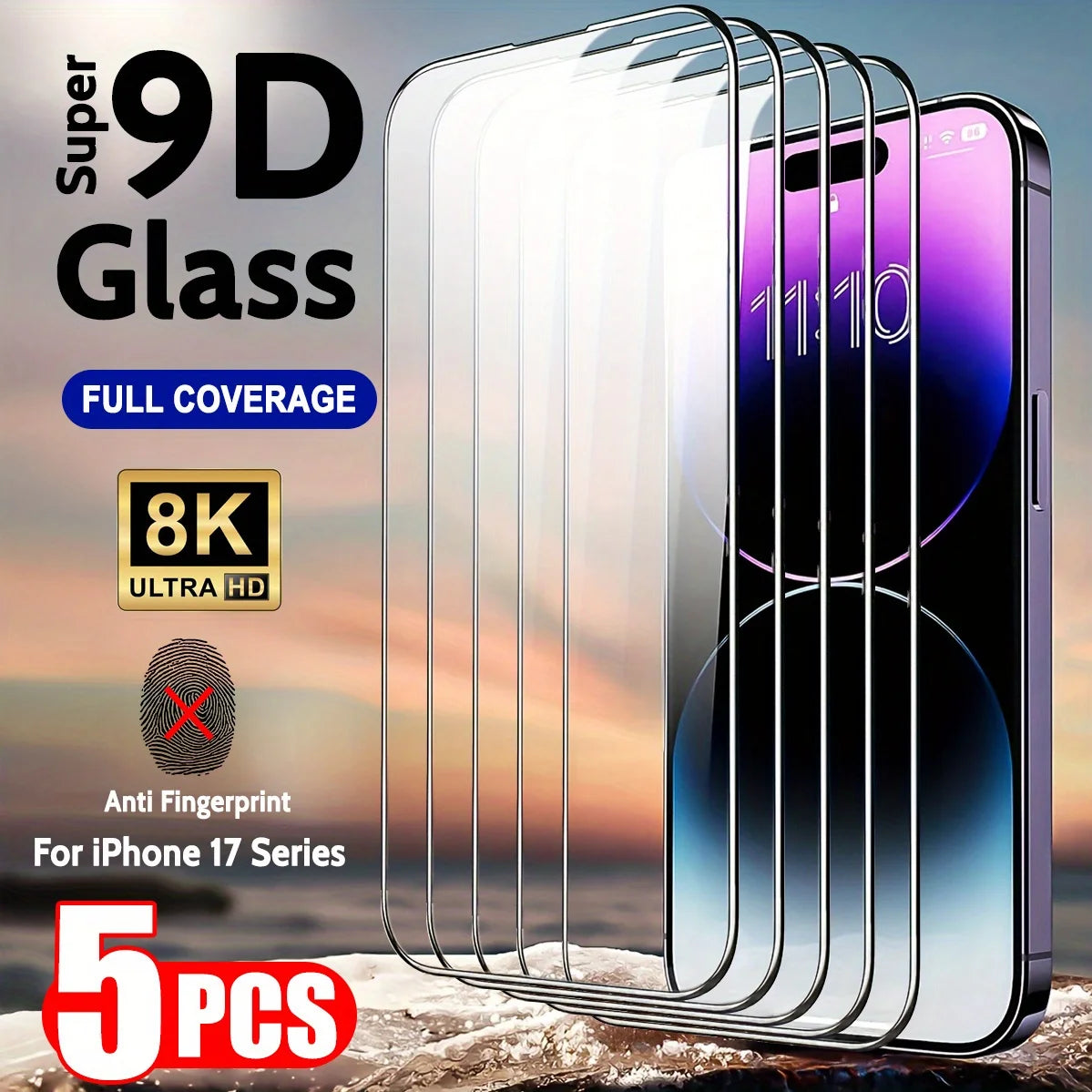 Tempered Glass 1-5Pcs for iPhone 17/16/15/14/13/12/11 Pro Max X/XS/XR/14/15/16/17 Plus - HD Screen Protector