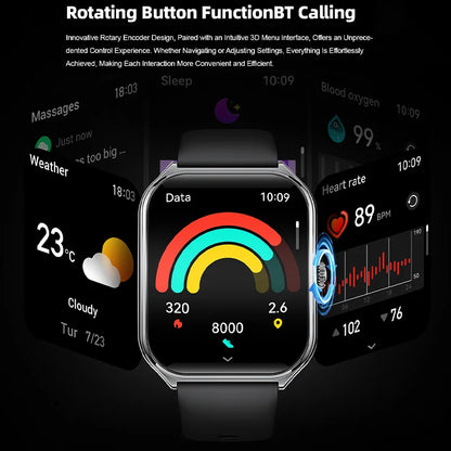 New Ultra Thin Smart Watch men 1.96" AMOLED 360*360 HD Pixel Display Always Show Time Bluetooth Call Reminder Smartwatch Ladies