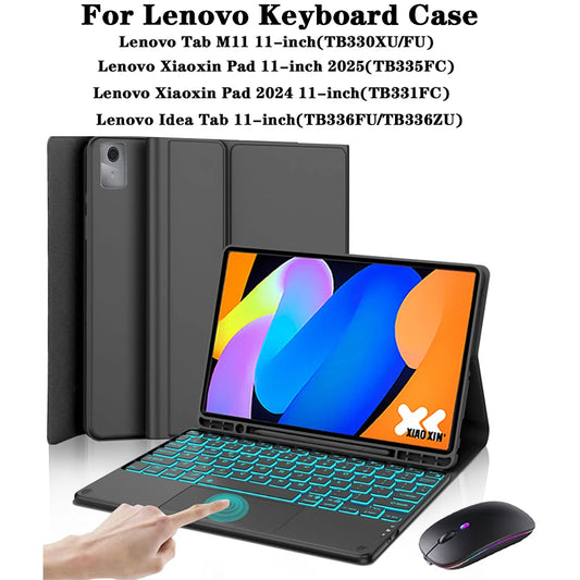 Tablet Case for Lenovo Xiaoxin Pad 11 lnch 2024 2025,Detachable  Keyboard Case for Lenovo Tab M11 / Idea Tab 11" with Pen Slot