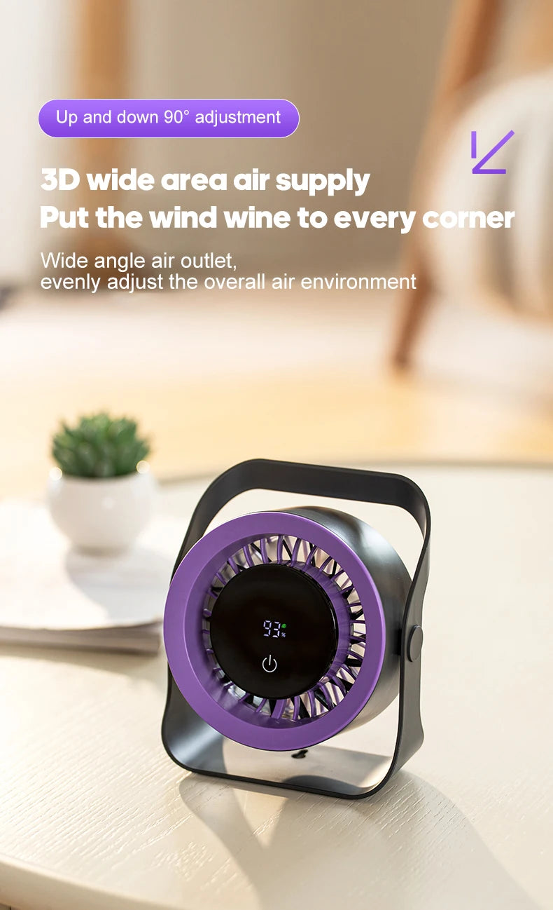 4000mAh Outdoor Desktop Fan Angle Adjustable 100 Speeds Wall Mount Portable Fan With Remote Control and Touch Screen Cooling Fan