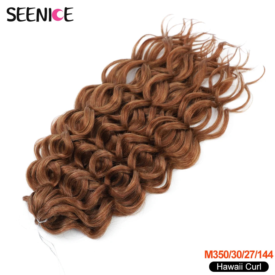 18 24“Synthetic Deep Wavy Twist Crochet Hair Afro Curls Water Wave Crochet Braids Ombre Brown Braiding Hair Extensions For Women