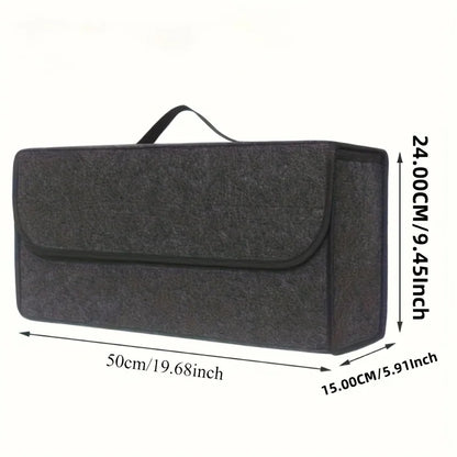 1-Pack Car Trunk Organizer: Foldable, ergonomic handle, for SUVs/sedans/trucks, durable fabric