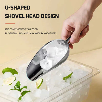 High-Quality Stainless Steel Ice Scoop Food Flour Sugar Scoop Popcorn Coffee Beans Tools Ice Scooper Shovel