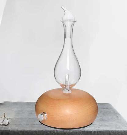 Waterless Essential Oils Diffuser Aromatherapy Fragrance Diffuser Without Water Wooden Glass Aroma Nebulizer Vaporizer for Home