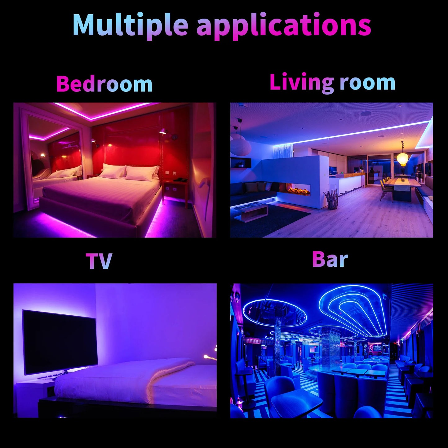 12LEDs/M Led Strip Lights RGB Led Strip Flexible Ribbon with 3Key Control Luces Led Tape Lights for Room Decor TV Backlights