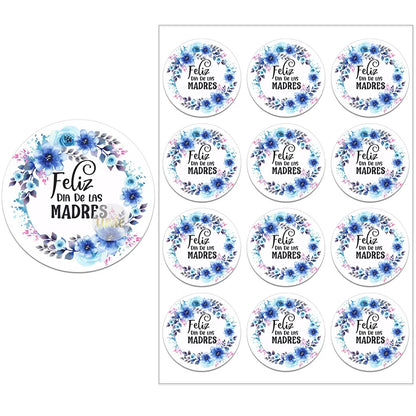 Feliz Día De La Madre Español Happy Mother's Day Decor Stickers Labels Floral Self-adhesive Paper Labels