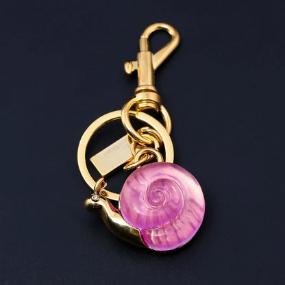 Pink Small Snail Bag Pendant Keychain Creative Cute Animal Charms Fashion Accessory for Women School Students Mother's Day Gift