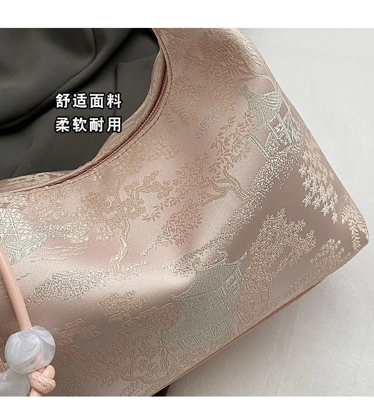 Fashionable Chinese Embroidery Handbag Brand Versatile Shoulder Bag 2026 New Chinese Style Tote Bag Trend Designer Travel Wallet