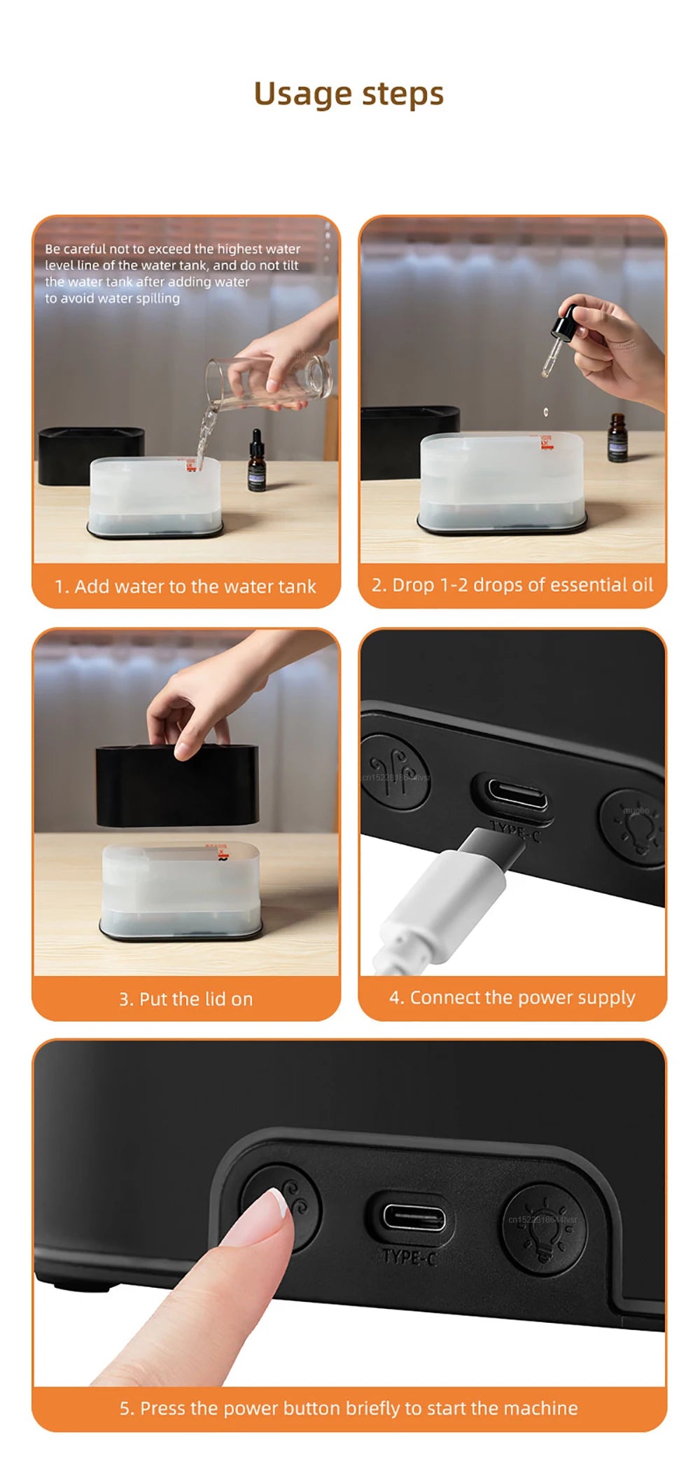 Colorful Flames Air Humidifier Essential Oils Humidifiers Flame Aroma Humidifier Mini Aroma Diffuser Aromatherapy USB Sprayer