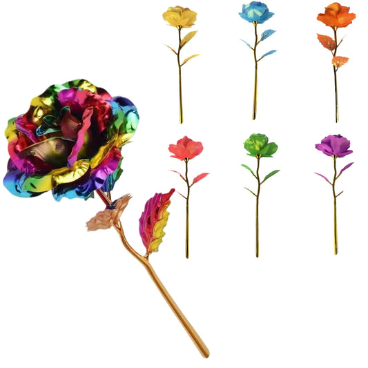 Multi-Color Gold Plated Rose Flower Romantic Valentine’s Day Mother's Day Gift Garden Decoration Flower Decoration