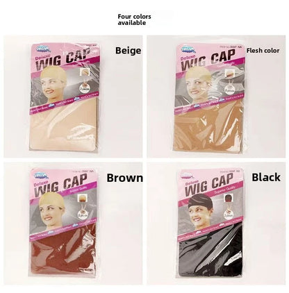 Ventilated Nylon Mesh Nude Stocking Wig Cap 12Pcs Stocking Wig Caps Stretch Mesh Caps Stocking Caps for Making Wigs Free Size