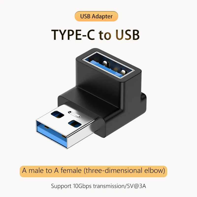 5A Type-C OTG Adapter 240W Fast Charging Data Converter USB4.0 40Gbps Support 8K 60Hz USB C 90/180 Degree Elbow Adapter