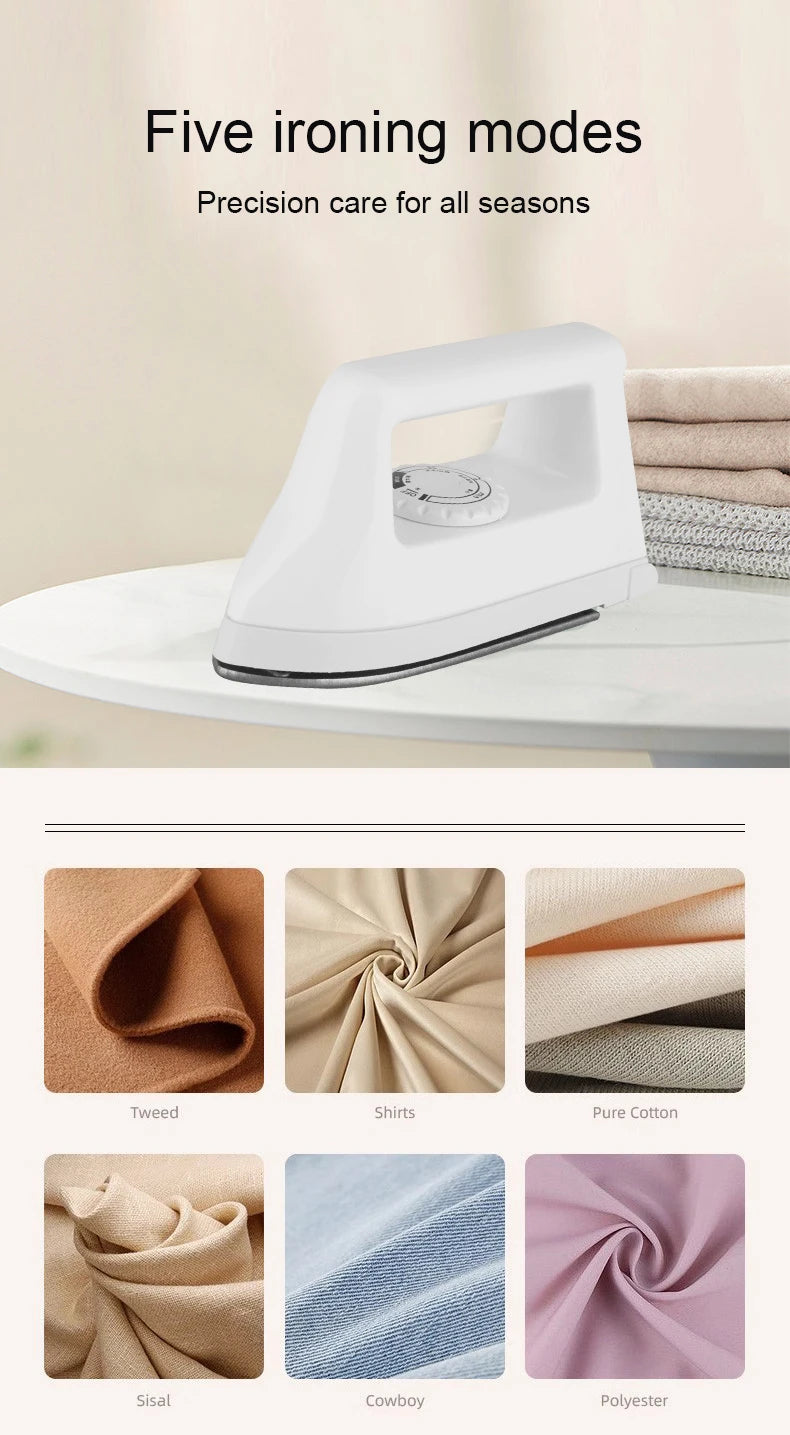 Portable Handheld Iron Lightweight Wrinkle Removing Iron for travel Non-stick Multifunctional Dry Iron Temperature adjustable