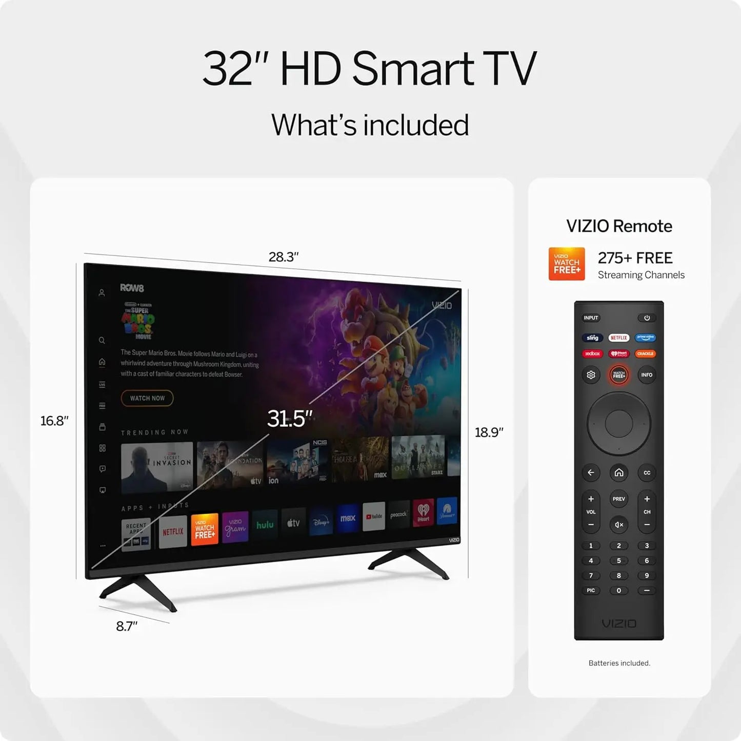 32-Inch HD 720p Smart LED TV with WiFi, Renewed for Quality