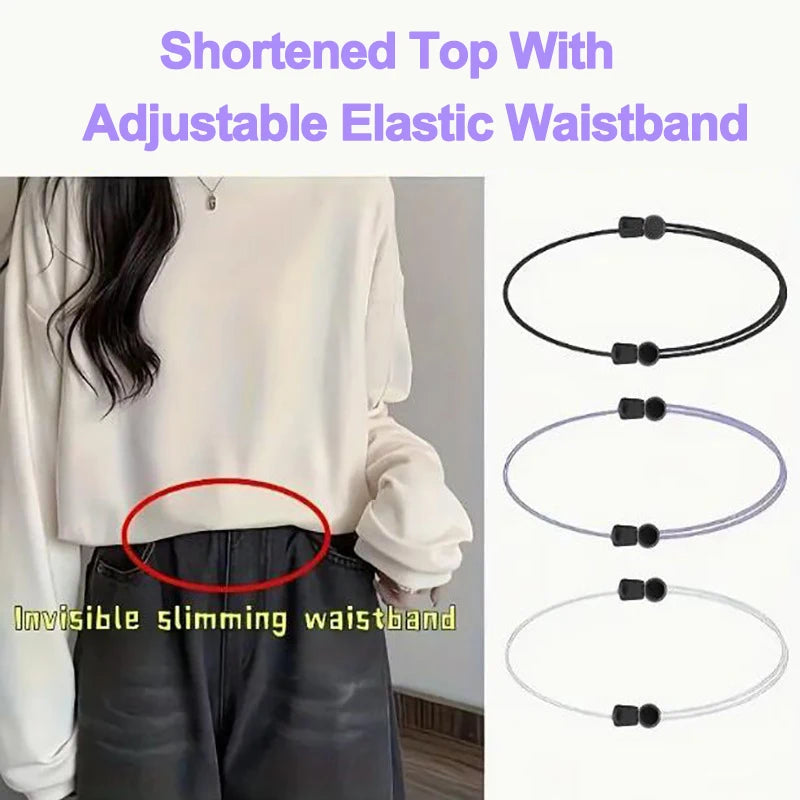 3Pcs Adjustable Elastic Crop Tuck Tool Band Women Fashion Clothing Accessory For Shirt Summer Instant Waist Slimming Non-Slip