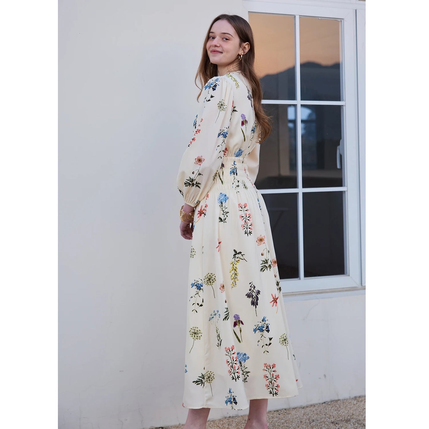 AP SS26 Women Smock Floral Dress Sweet Style
