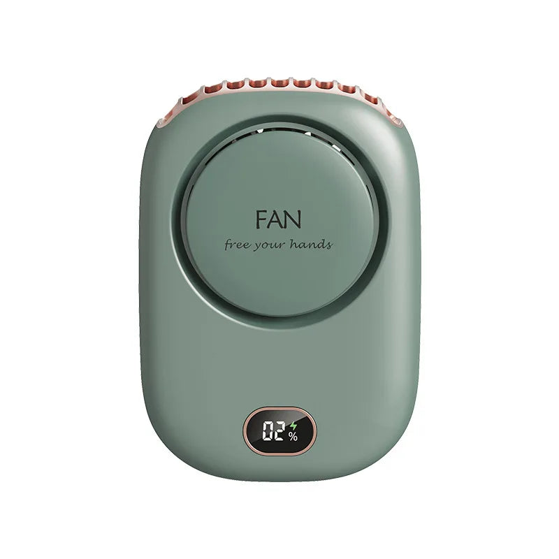 Customizable Portable Hanging Neck Fan Air Cooler Summer Waist Clip Fan Digital Display Mini Electric Fan Mute Neckband Fans