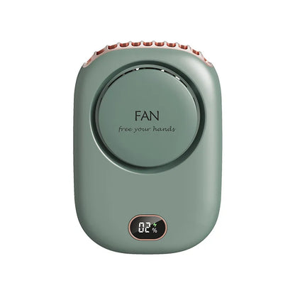 Customizable Portable Hanging Neck Fan Air Cooler Summer Waist Clip Fan Digital Display Mini Electric Fan Mute Neckband Fans
