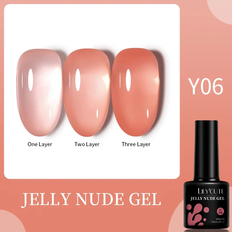 LILYCUTE 7ml White Color Gel Nail Polish Semi Permanent UV Gel Polish Gorgeous Full Coverage Soak Off UV LED Nail Gel Varnishes