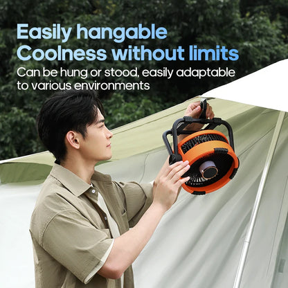 Multifunctional 6 in 1 Outdoor Camping Fan 20000mAh Desktop Air Circulator Wireless Ceiling Electric Fan with Hook and LED Light