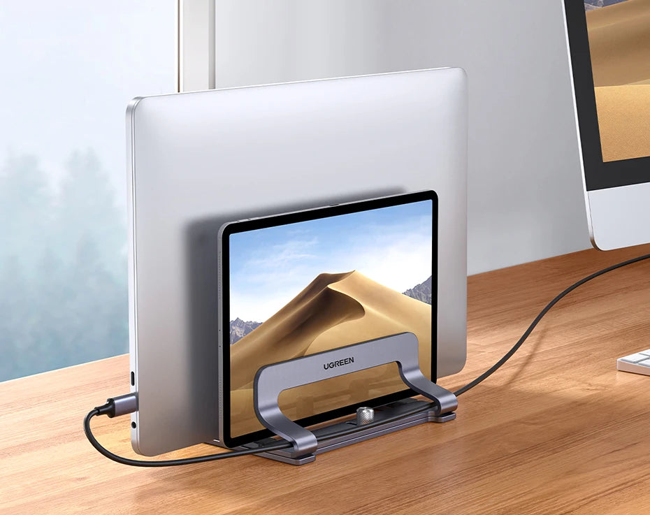 UGREEN Vertical Laptop Stand Holder For MacBook Air Pro Aluminum Foldable Notebook Stand Laptop Support MacBook Pro Tablet Stand